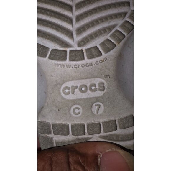Crocs Silver Glitter C7 Kids Classic Clogs Adjustable Heel Strap - Picture 5 of 5